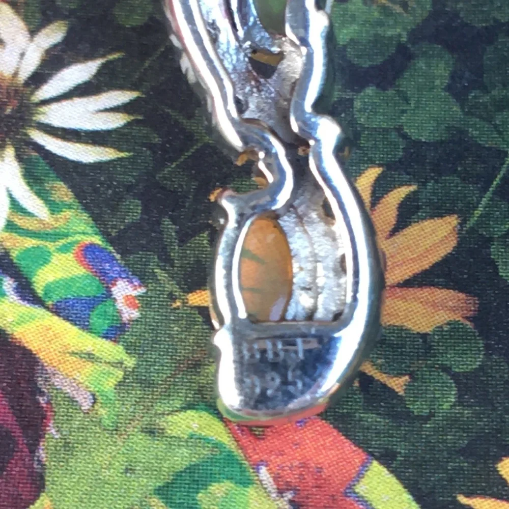 Amazing Opal & Tanzanite Sterling Silver 925 Earrings Signed BBJ Epic Fantasy - Picture 3 of 7